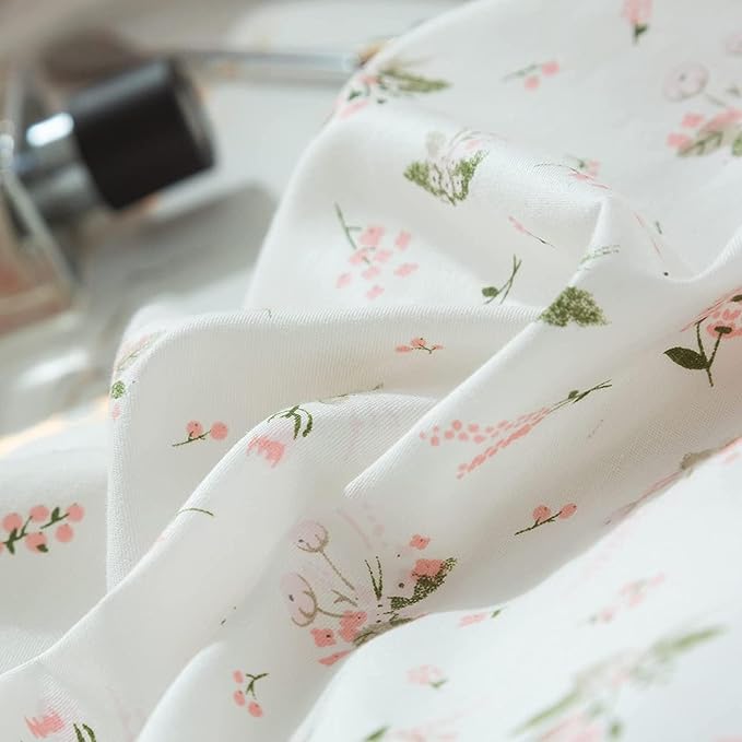Floral Comforter Set Full Soft Bedding Comforter Set 3 Pieces Garden Style Pink Flower Print Botanical Flowers Comforter Set for All Seasons 1 Comforter and 2 Pillowcases (Floral, Full)