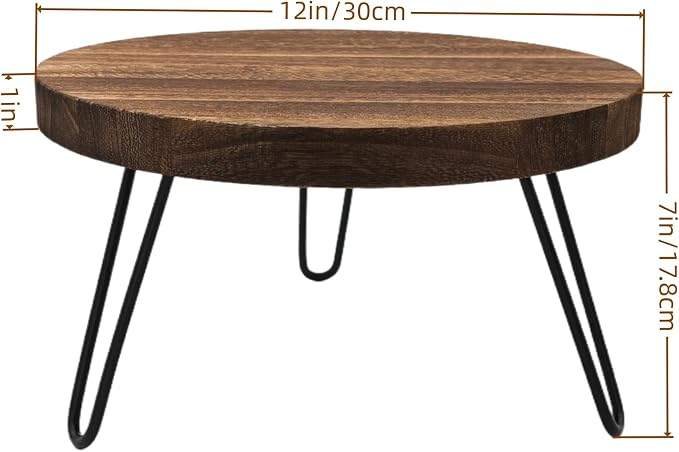 Wood Plant Stand Indoor Outdoor, 12'' Wooden Planter Stands Fit 5-15 Inch Pot, Plant Stool Flower Pot Stand Gardening Display Pedestals for Decor Living Room Balcony, Office, Patio