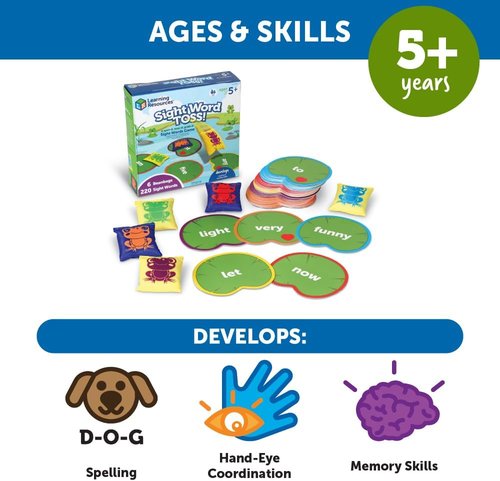 Learning Resources Sight Word Toss - Engaging Phonics Game with Flash Cards for Ages 5+
