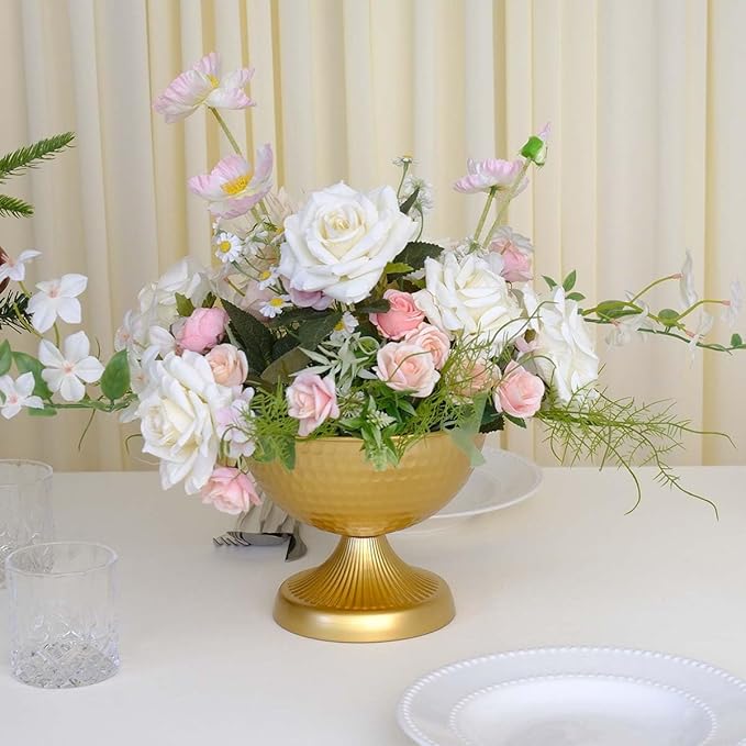 6.5 inch 8 pcs Brass Vase Bowl Gold Centerpieces for Tables Wedding Party Event Gold Accent Decorative Bowl Vintage Style