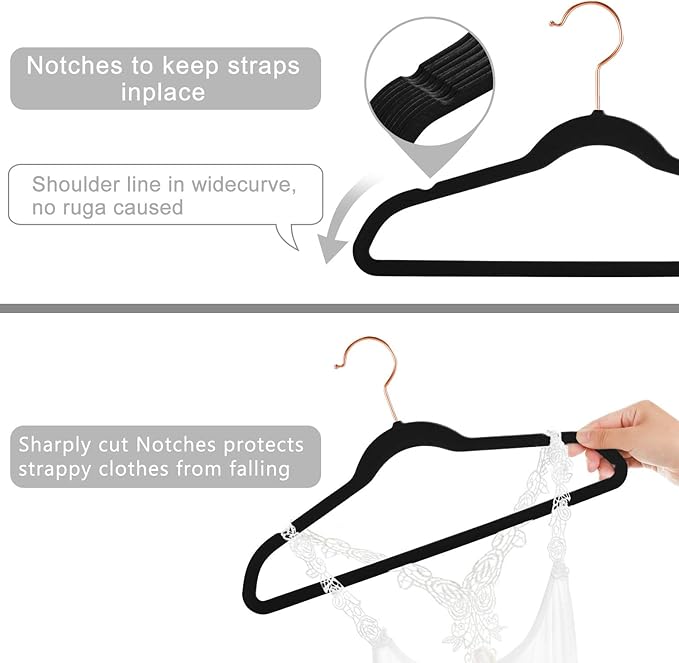 MIZGI Kids Velvet Hangers,Non-Slip Big Kids Hangers,14 Inch Hangers for Youth,Teen Clothes,Pack of 50