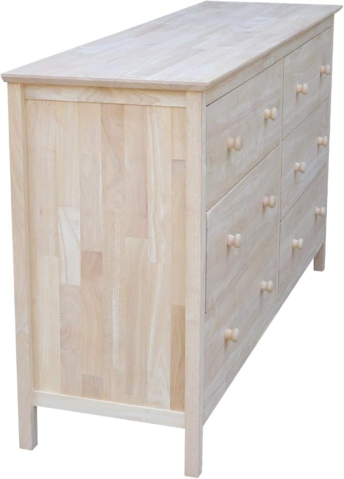 International Concepts Dresser with 6 Drawers, Unfinished