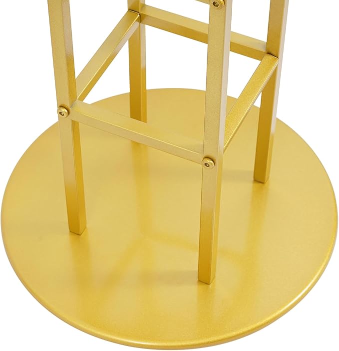 Wedding Flower Display Stand, Gold Open Flower Frame, 46.65 in Tall Metal Floral Riser, Wedding Centerpiece Top Flower Display Stand Pedestal, for Wedding Birthday Party Events Decor
