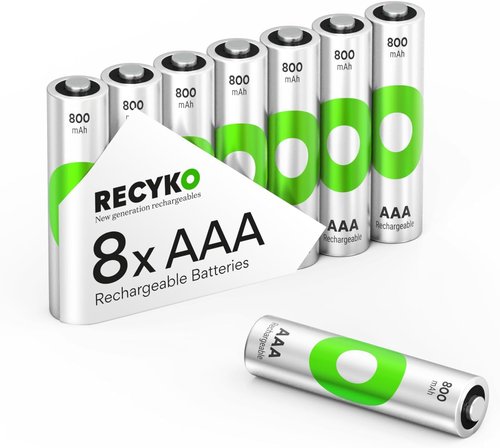 Rechargeable AAA Batteries by [Brand Name] - 800mAh NiMH - Pre-Charged & Long-Lasting - Pack of 8
