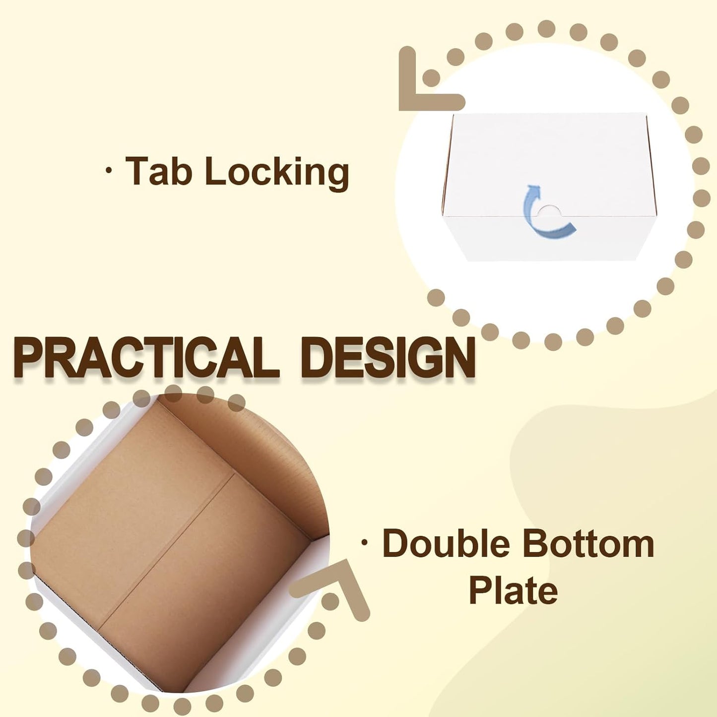 WIFTREY 30 Pack Small Shipping Boxes - 5x5x5 White Corrugated Cardboard for Business & Moving