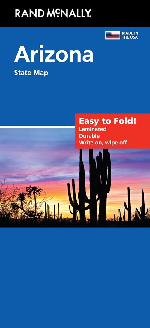 Rand McNally Arizona State Laminated Map - Easy To Fold Travel Guide for Adventurers