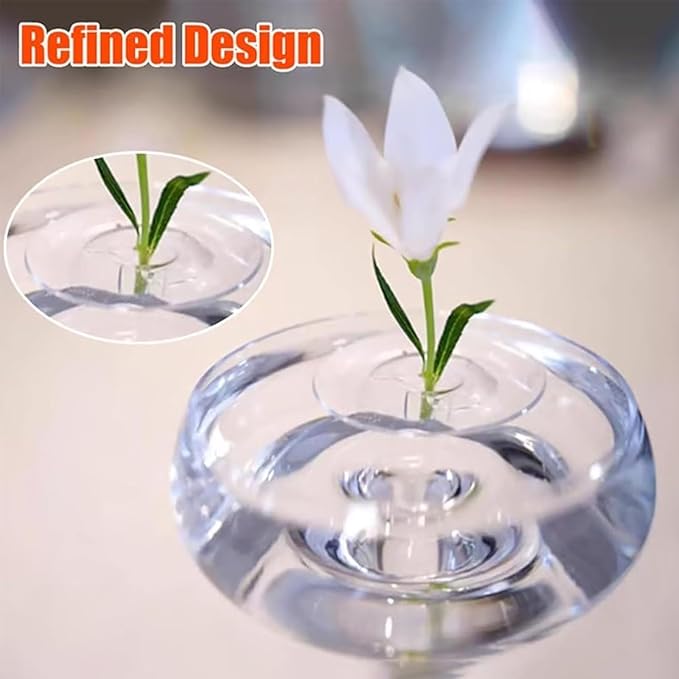 2025 Creative Floating Flower Floral Arrangement Holder,Modern Floating Vase Pedestal Stand,Innovative Floating Flower Display Stand Clear Acrylic Flower Bowl Stem Holder (10PCS, Small)