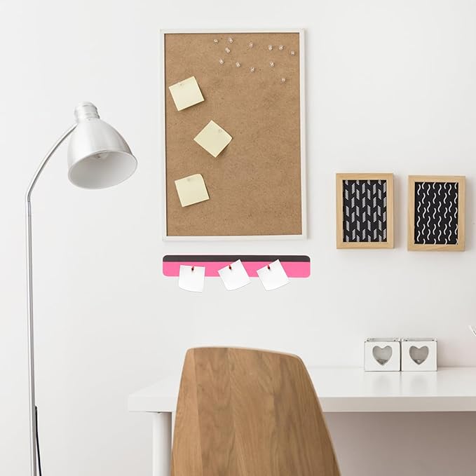 Magnetic Felt Bulletin Board Strips Set Colored Wall Memo Board Pieces Yellow Pink Green Gray for Office and Classroom Organization