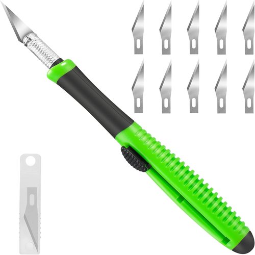 Exacto | Craft Knife with 10 Extra High Carbon Steel Blades - Precision Hobby Tool for Home & Studio Use