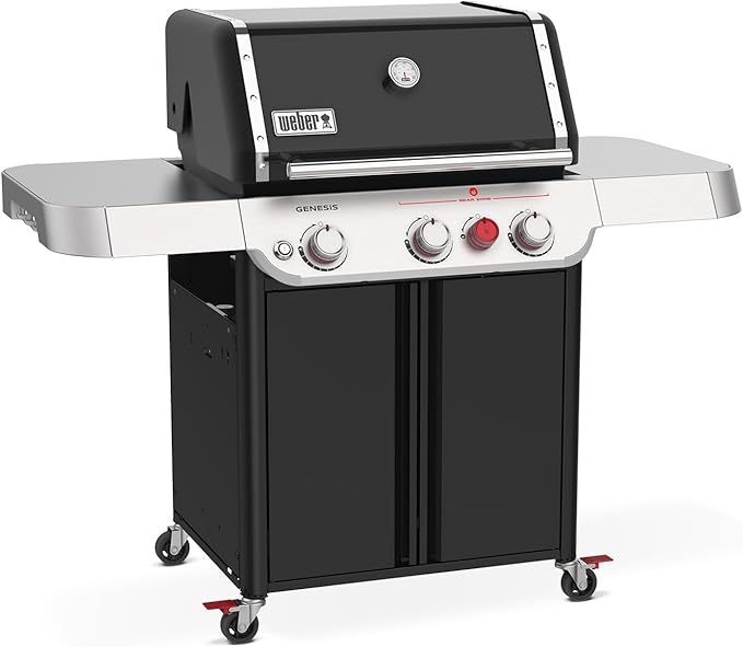 Weber Genesis E-325 Liquid Propane Gas Grill for Outdoor Cooking, 3 Burners, Black