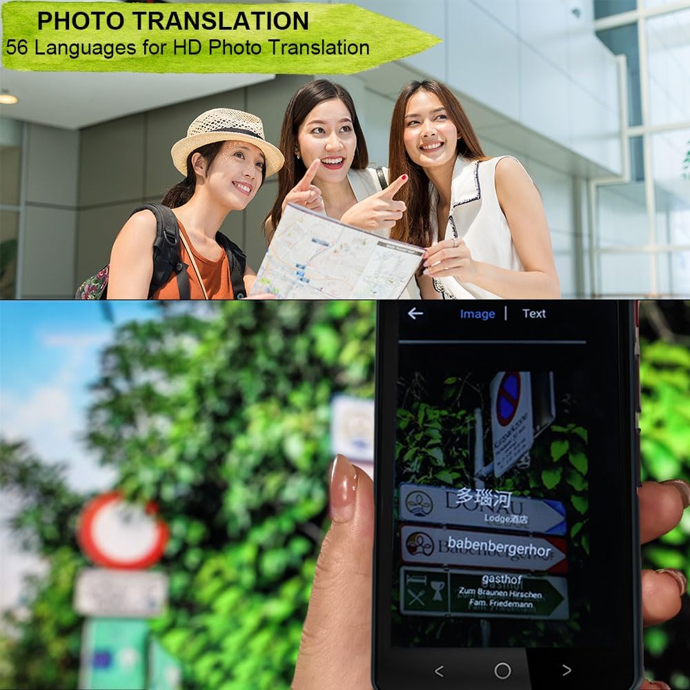 Skiennix Language Translator Device - Two-Way AI Voice Translation, 139+ Languages, 4" HD Offline/Photo Support