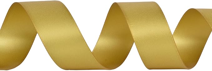 YAMA Gold Double Faced Satin Ribbon 1 Inch 25 Yards, Wide Gold Christmas Ribbon for Christmas Tree Gift Wrapping Crafts Party Decoration