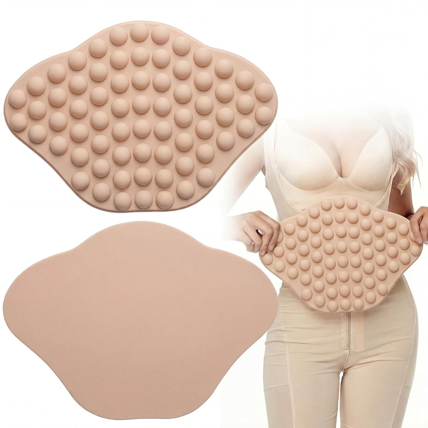 Skiennix Lipo Foam Compression Board - 2 Pcs Napped Abdominal Boards for Post-Surgery Recovery | Skin Color