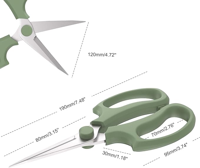 Housolution Flower Scissors, Strong Floral Shears,3PCS Premium Steel Garden Pruning Shears Floral Fruits Leaf Scissors Hand Pruner Snip Trimming Tool for Gardening Flower Arrangement, Green