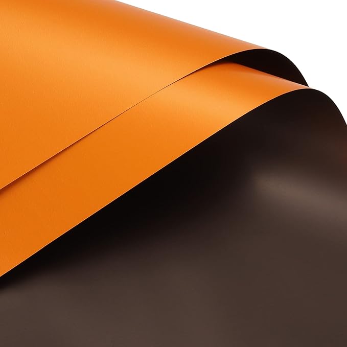 MECCANIXITY 10 Pcs Double Sided Color Flower Wrapping Paper Orange+Brown 22.8"x22.8" Waterproof for Florist Bouquet Supplies, DIY Crafts, Gift Box Packaging
