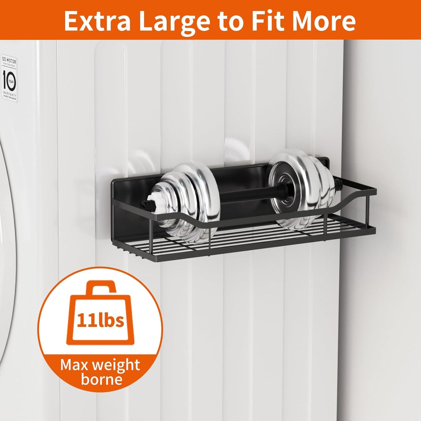 Skiennix Magnetic Spice Rack - Multifunctional Shelf for Metal Surfaces | Includes Paper Towel Holder (5 Pcs - Black)