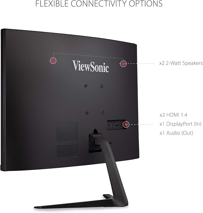 ViewSonic VX3218-PC-MHD 32 Inch Curved 1080p 1ms 180Hz Gaming Monitor with FreeSync Premium, Eye Care, HDMI and Display Port