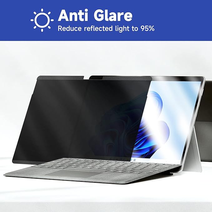 IPROKKO Privacy Screen for Surface Pro 7 Plus/7/6/5/4/(12.3 inch), Magnetic Removable Microsoft Surface Privacy Filter, Laptop Anti Glare Blue Light Screen Protector