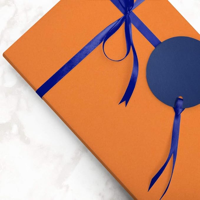 JAM Paper Gift Wrap - Matte Wrapping Paper - 50 Sq Ft Total (30 in x 10 Ft Each) - Matte Orange - 2 Rolls/Pack