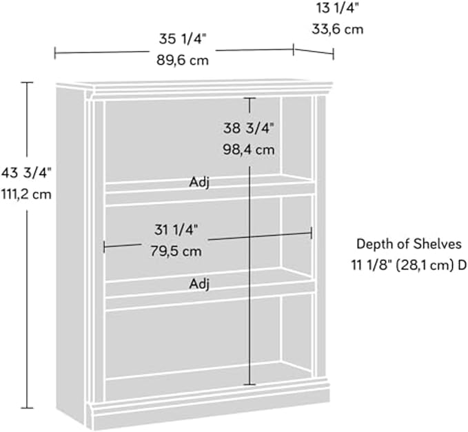 Sauder Miscellaneous Storage 3-Shelf Bookcase/ Book shelf, Select Cherry finish