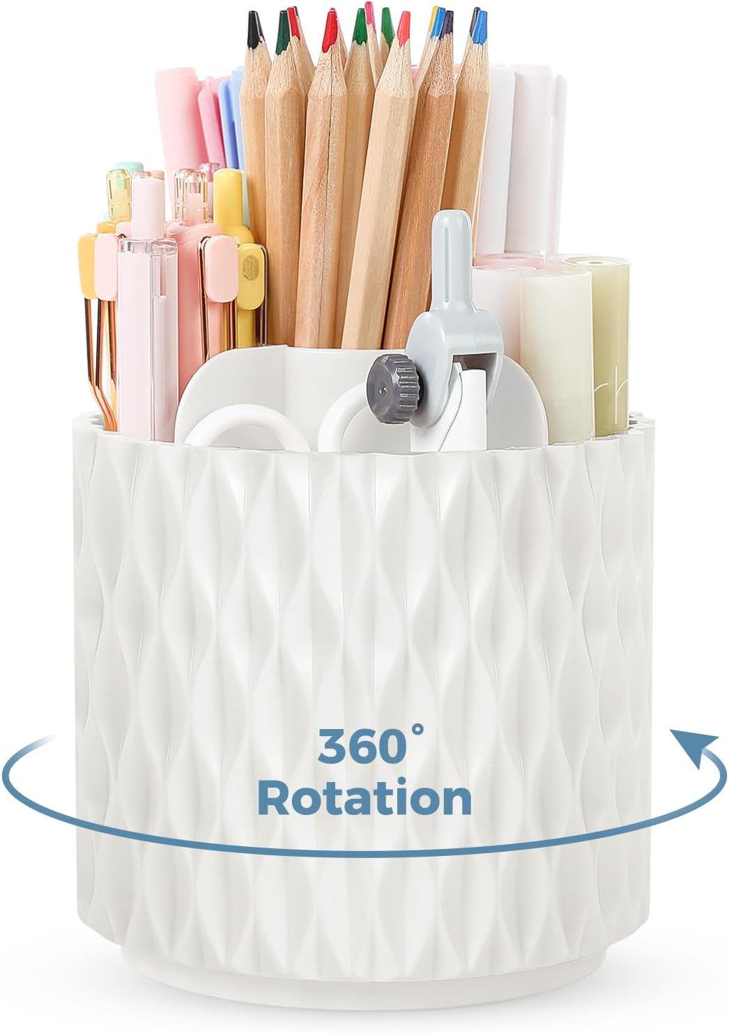 SKYDUE Small Rotating Pen Holder - Stylish Desk Organizer for Office & Home | Perfect for Art Supplies