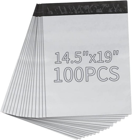 Poly Mailer 14.5x19 Inch | 100 Pack Waterproof Shipping Bags with Strong Adhesive for Clothing