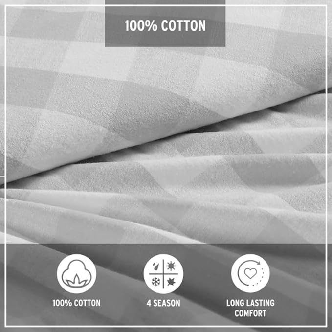 Eddie Bauer - Flannel Sheets Twin Size, Anti-Pilling & Wrinkle Resistant Cotton, Touchably Soft for All-Season Comfort - Bed Sheets with Matching Pillowcases & Fitted Sheet (Lakehouse Plaid)