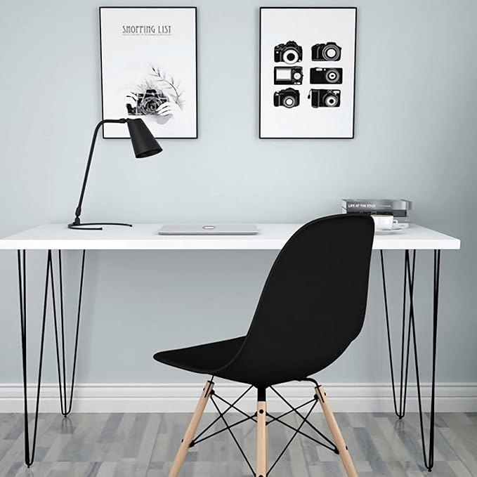 VEVOR Hairpin Table Legs 30" Black Set of 4 Desk Legs 880lbs Total Load Capacity Hairpin Desk Legs 3 Rods for Bench Desk Dining End Table Chairs Carbon Steel DIY Heavy Duty Furniture Legs