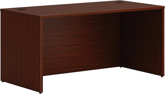 HON MOD Executive Desk 60-Inch Large Computer Desk Shell, Thick Wooden Laminate, Modern Table with Cord Management, 60" W x 30" D x 29" H, Traditional Mahogany