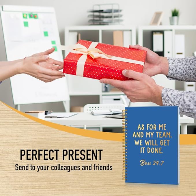 Msticey As For Me And My Team We Will Get It Done 160 Blank Pages Navy Blue Hardcover Spiral Notebook, Appreciation Gifts for Women Manager Supervisor Leader Coworker Colleague, Funny Boss Day Gifts