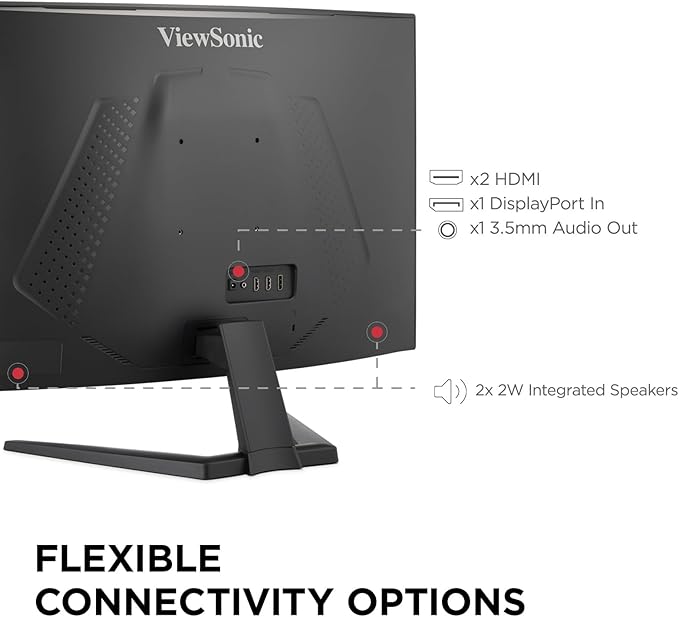 ViewSonic VX3228C-2K 32 Inch 1440p Curved Gaming Monitor with 1ms, 180Hz, FreeSync, Eye Care, HDMI, and DisplayPort Inputs