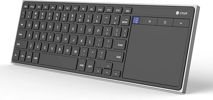 CZUR Rechargeable Bluetooth Keyboard with Touchpad, Portable Computer Keyboard with Trackpad, Wireless Ultra Slim Keyboard for PC/Laptop/Tablet/Phone, for Windows/Android/Mac/iOS