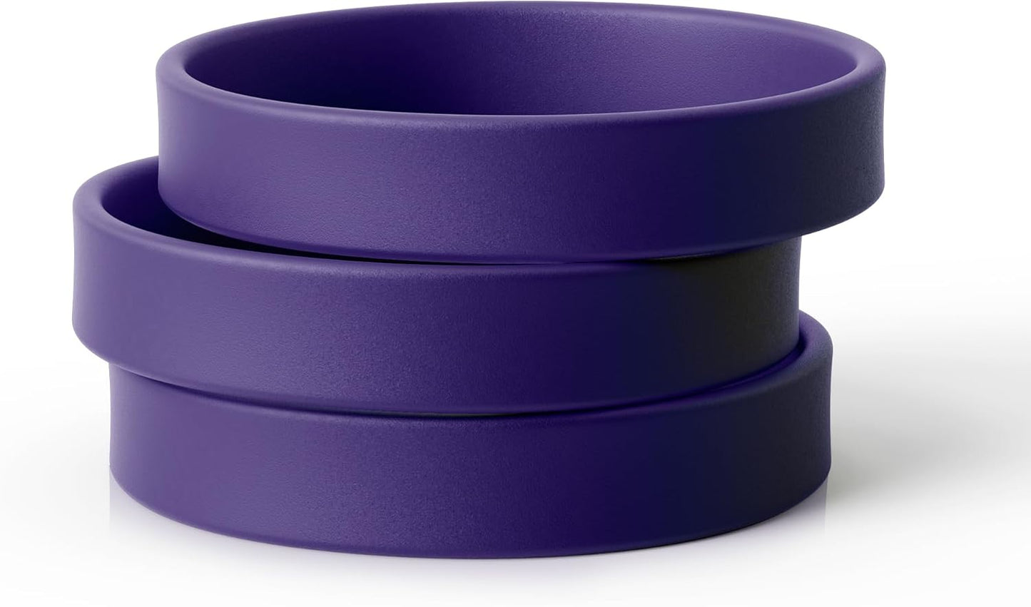 WristCo 12 Purple Silicone Wristbands - Durable Rubber Bracelets for Events & Fundraisers | Fast USA Shipping