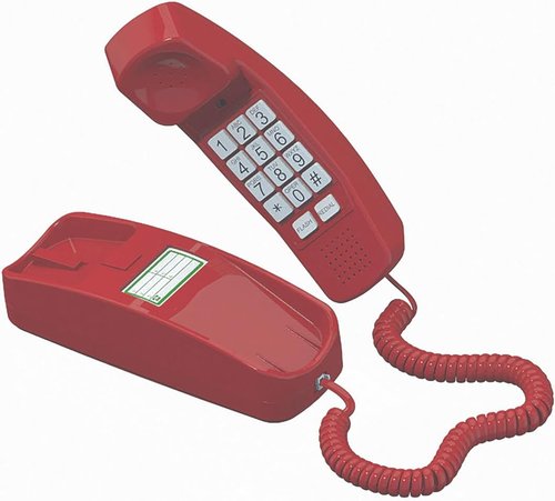 iSoHo Big Button Phone for Seniors - Corded Landline with Loud Ringer & Lighted Keypad - Crimson Red