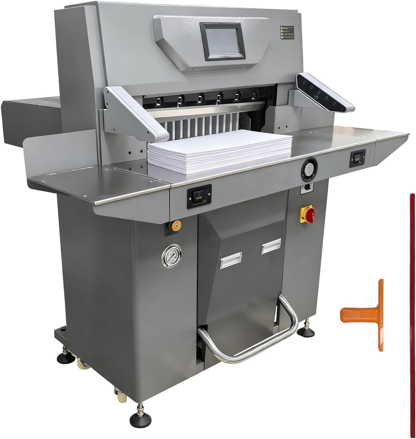 TECHTONGDA Electric Hydraulic Paper Cutter - 3.94in Thickness, 26.4in Width | Professional Dual Hydraulic System