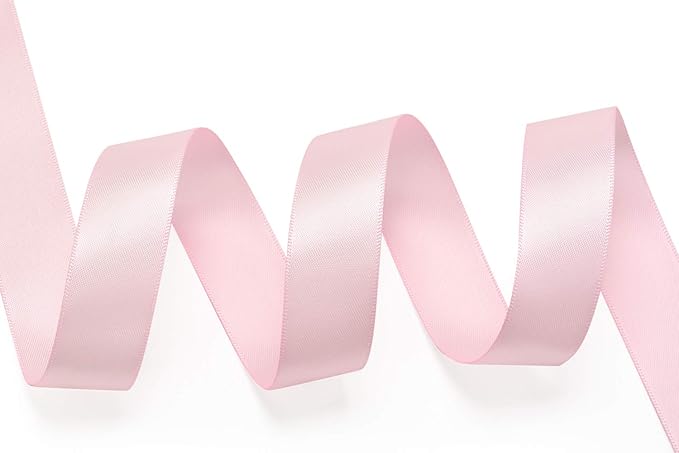 YAMA Double Face Satin Ribbon - 7/8" 25 Yards for Gift Wrapping Ribbons Roll, Pink