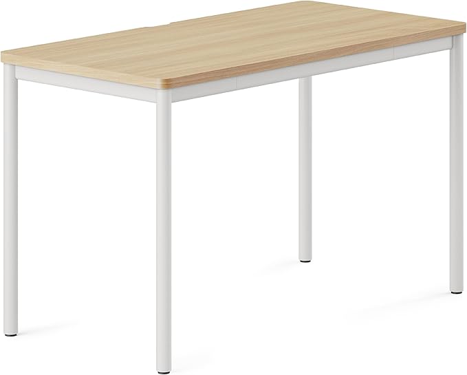 Branch Daily Desk - Functional at Home Office Desk with Effortless Assembly, Timeless Design, Rounded Corners, and Built-in Cable Notch - 36” W x 28.5” H x 24” D - Woodgrain Work Table