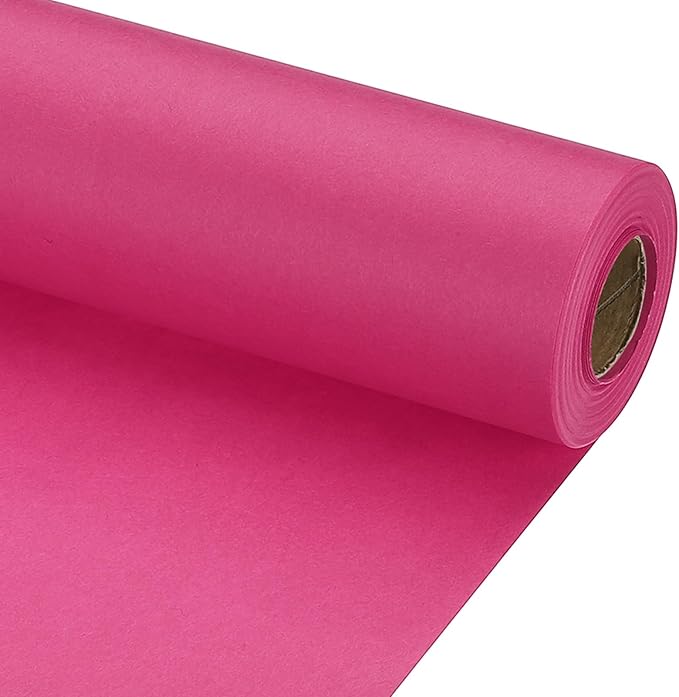 PATIKIL Wrapping Paper, 17" x 600"(49') 70 GSM Craft Paper Roll Kraft Packing Paper for Poster Bulletin Board, Gift Wrapping, Dark Pink