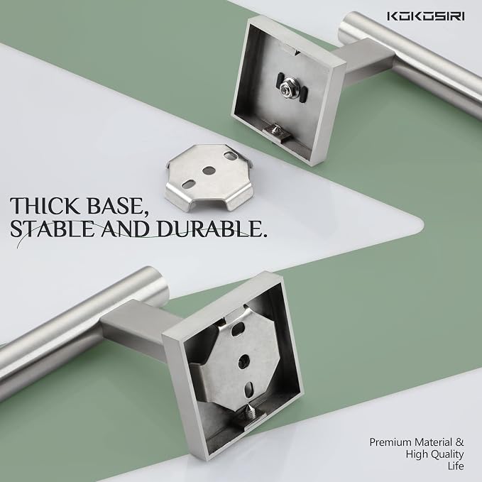 KOKOSIRI Towel Holder Brushed Nickel Bathroom Accessory Hand Towel Bars Wall Mounted Kitchen Cabinet Paper Holder Stainless Steel, B3008BR