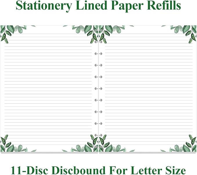 (3-Pack) A4 TUL Discbound Lined Refill Paper, 11-Disc Discbound Ruled Filler Paper, Letter Size 300Sheets / 600Pages Loose-Leaf, 100gsm, 8.5'' x 11'', Leaf