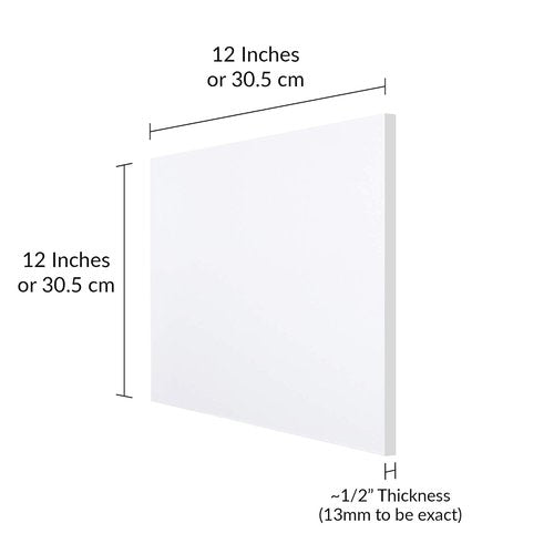 SimbaLux Clear Acrylic Sheet - 12” x 12” Square Panel | 1/2” Thick Plexiglass for DIY Projects