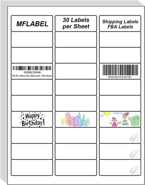 MFLABEL Address Labels - 1" x 2-5/8" White Shipping Labels for Inkjet/Laser Printers | 3000 Stickers (100 Sheets)