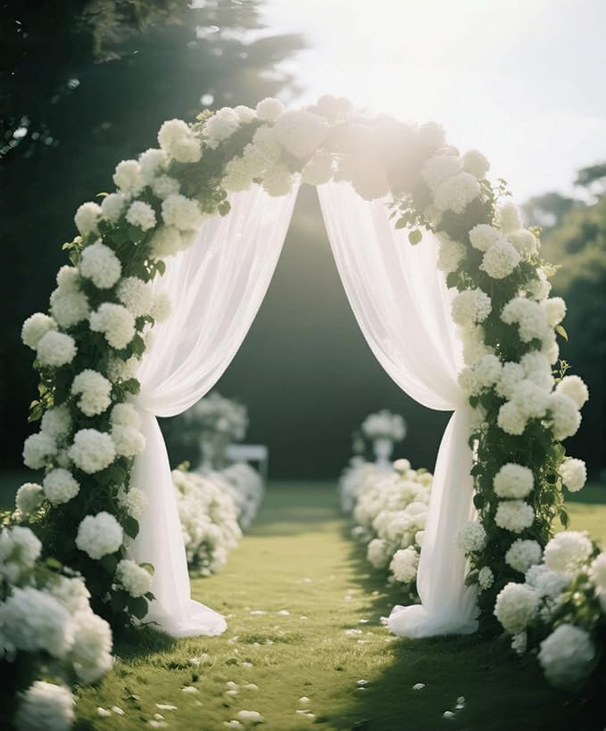 Artificial White Hydrangea Flowers with Leaves, 50 Pack, 6 Inch Silk Flower Heads, DIY Mother's Day Wedding Decor Set with 100 Leaves, 50 Stems