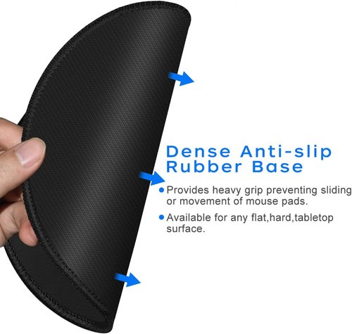 JIKIOU Mouse Pads - 4 Pack Non-Slip Rubber Base with Stitched Edges | Premium 7.9x7.9 Inches, Black