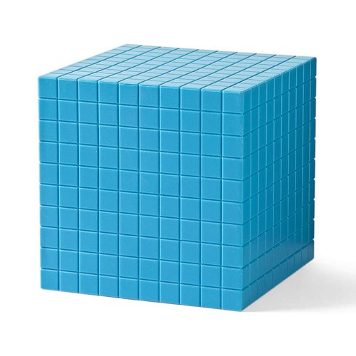 hand2mind Base Ten Blocks - Blue Plastic Counting Cubes for Kids Math | Classroom Set (1 Piece)