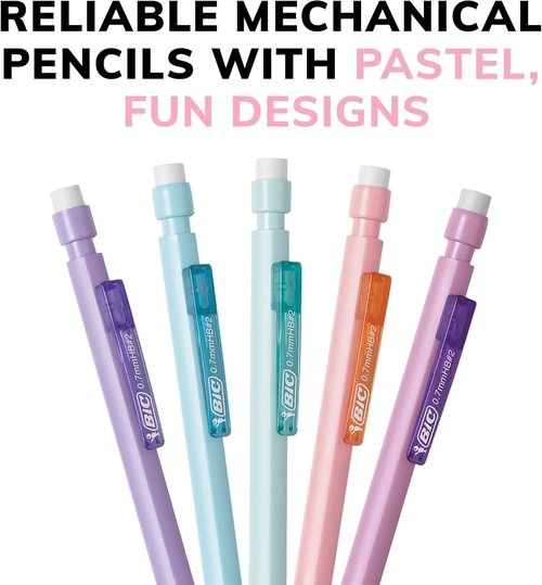 BIC Xtra Smooth Mechanical Pencils - Refillable 0.7 mm Point with Erasers | 40 Count Pack of 2