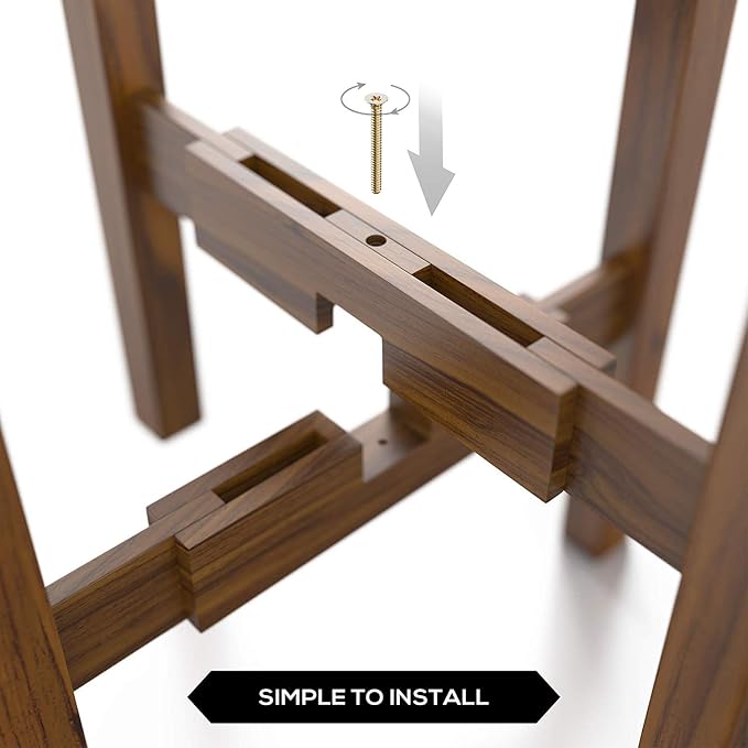 Sophia Mills Mid Century Plant Stand - Solid Wood Item Stand Handmade with Acacia - Fits Medium & Large Pots Sizes 8 to 12 inches (Not Included) (Adjustable Width: 8-12 inches, Dark Brown)