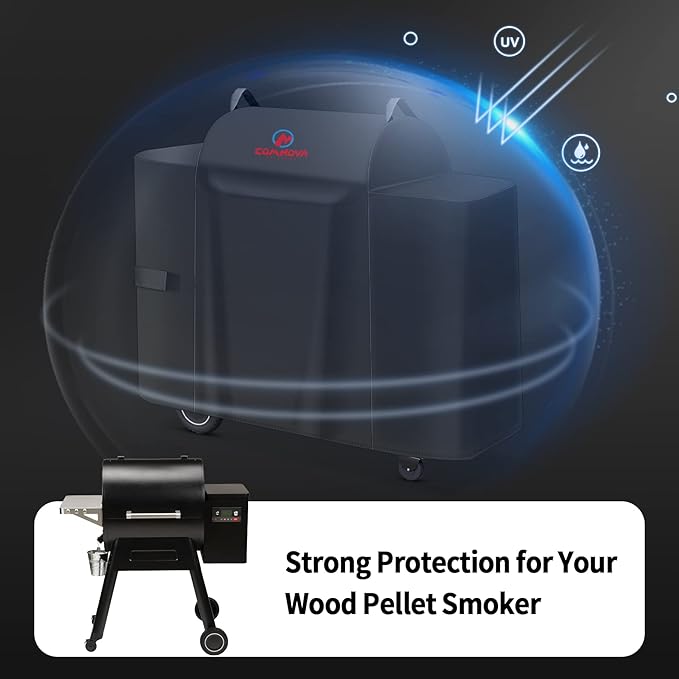 Comnova Grill Cover for Traeger Ironwood 650 - 600D Wood Pellet Smoker Waterproof & Heavy Duty Premium BBQ Cover Accessory