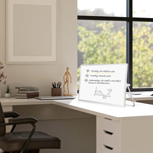 Magnetic Dry Erase Whiteboard by [Brand Name] - 16" x 12" Double-Sided Desktop Board for Home & Office