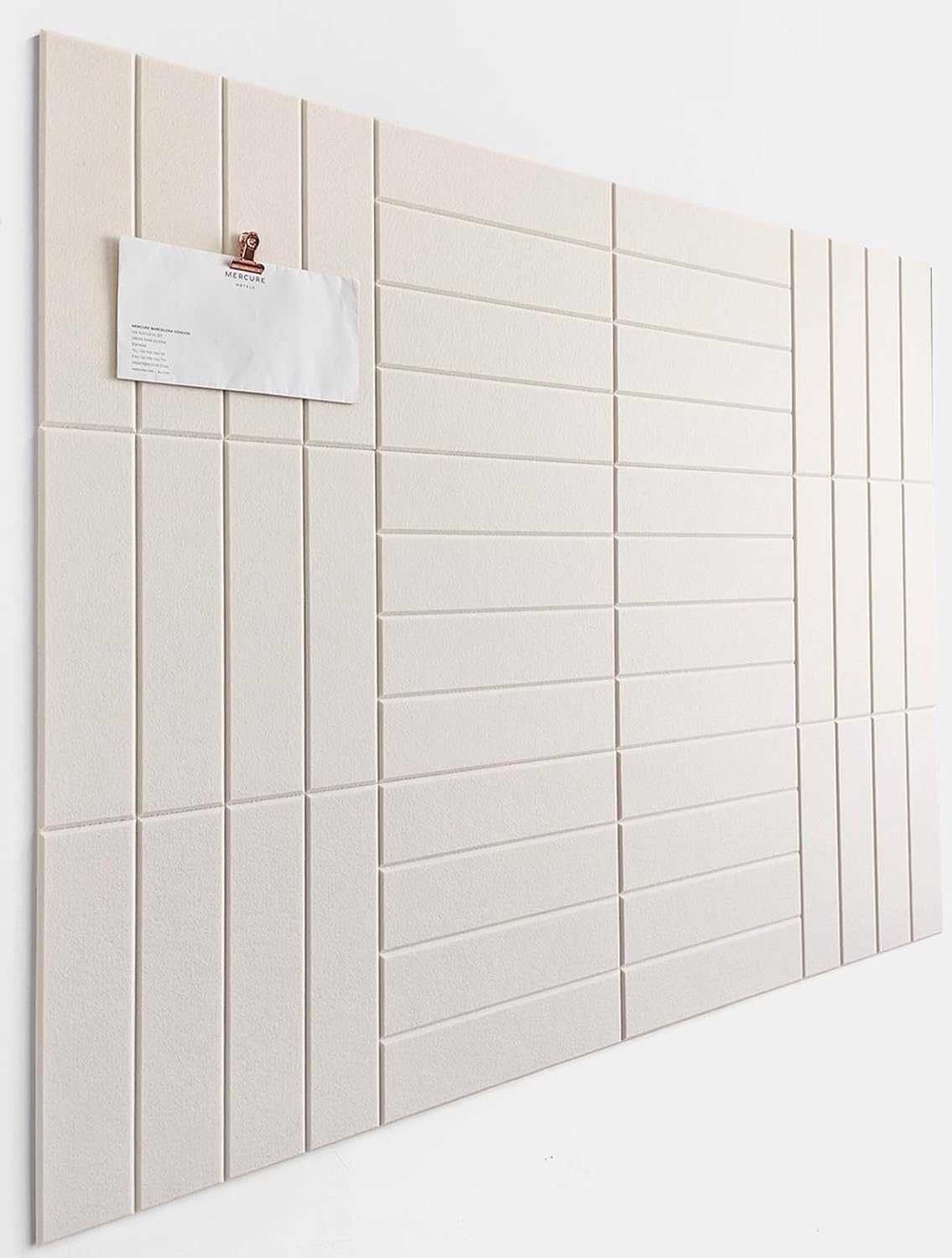 Skiennix Felt Bulletin Board Tiles - Modern Cork Board Alternative | Aesthetic Wall Panels for Home & Office | 12-Pack Beige